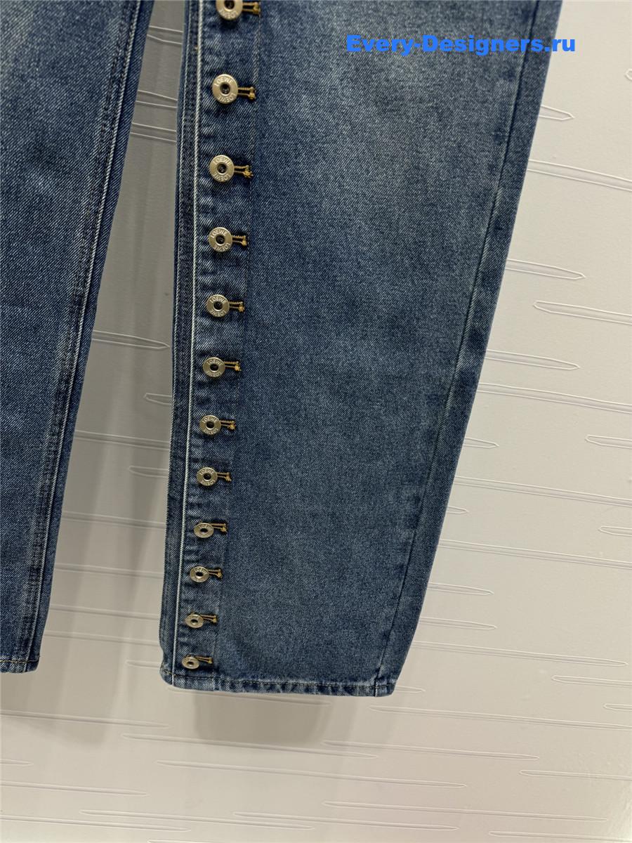 L0ew* button-down straight jeans