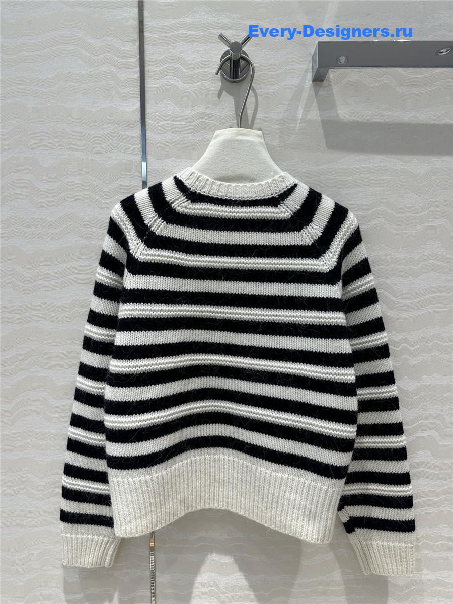 Ce1i*e logo striped cashmere sweater