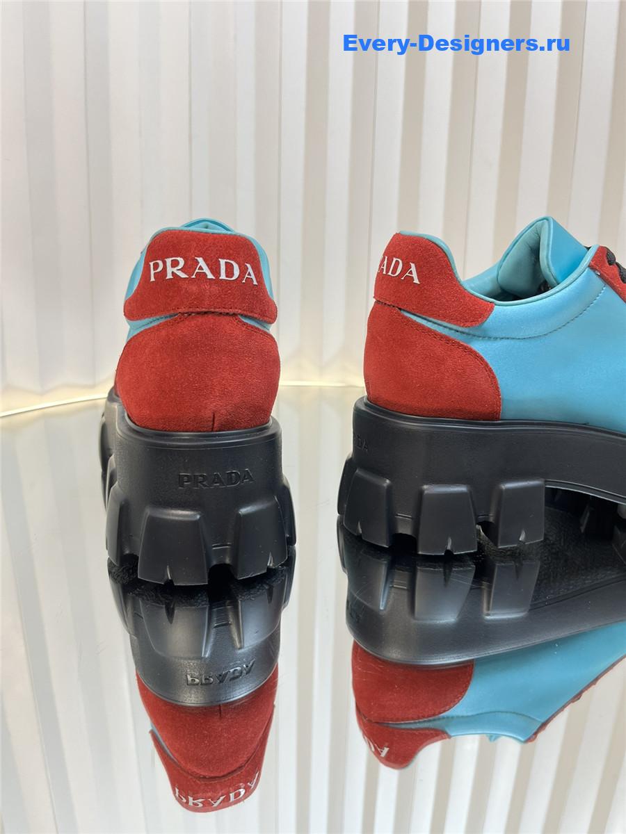 Pra*a suede low top platform sneakers red/blue