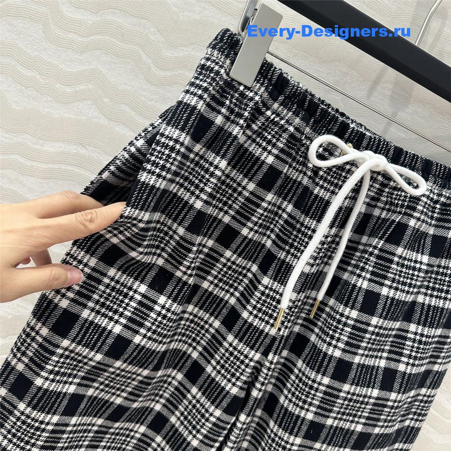 Ce1i*e wool checked straight-leg pants