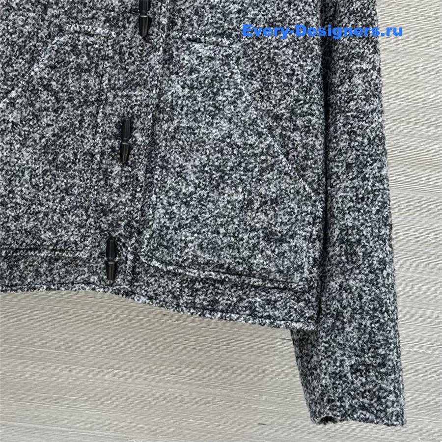 Jil sander horn button short coat in grey