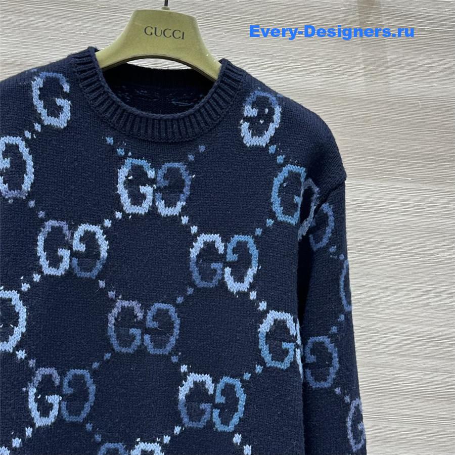 Gvc*1 gg jacquard sweater in navy