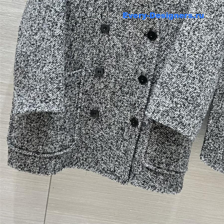 Jil sander scarf-style floral grey coat