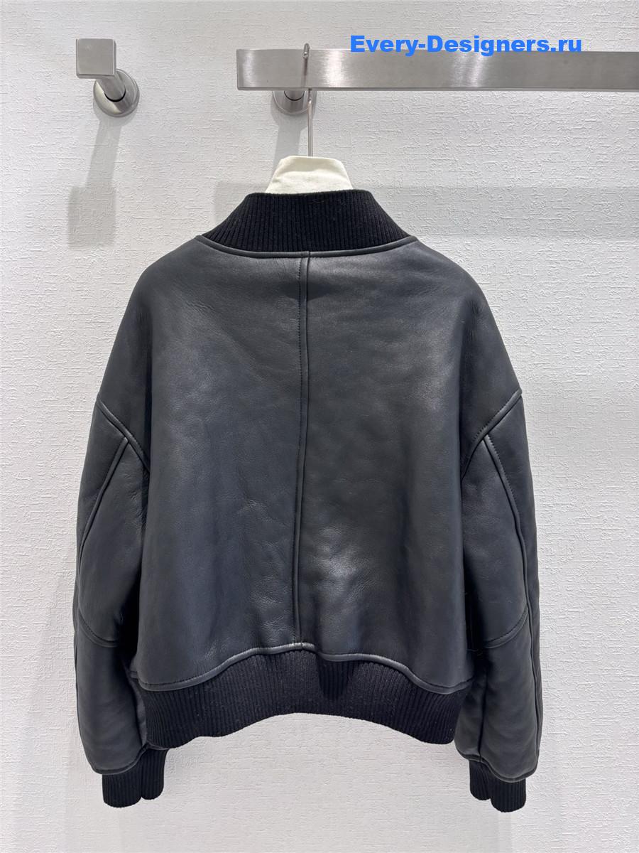 M1um1u ribbed shearling coat