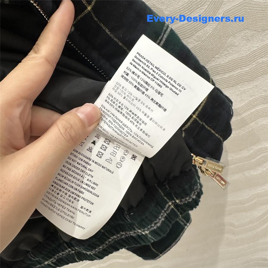 M1um1u check puffer jacket