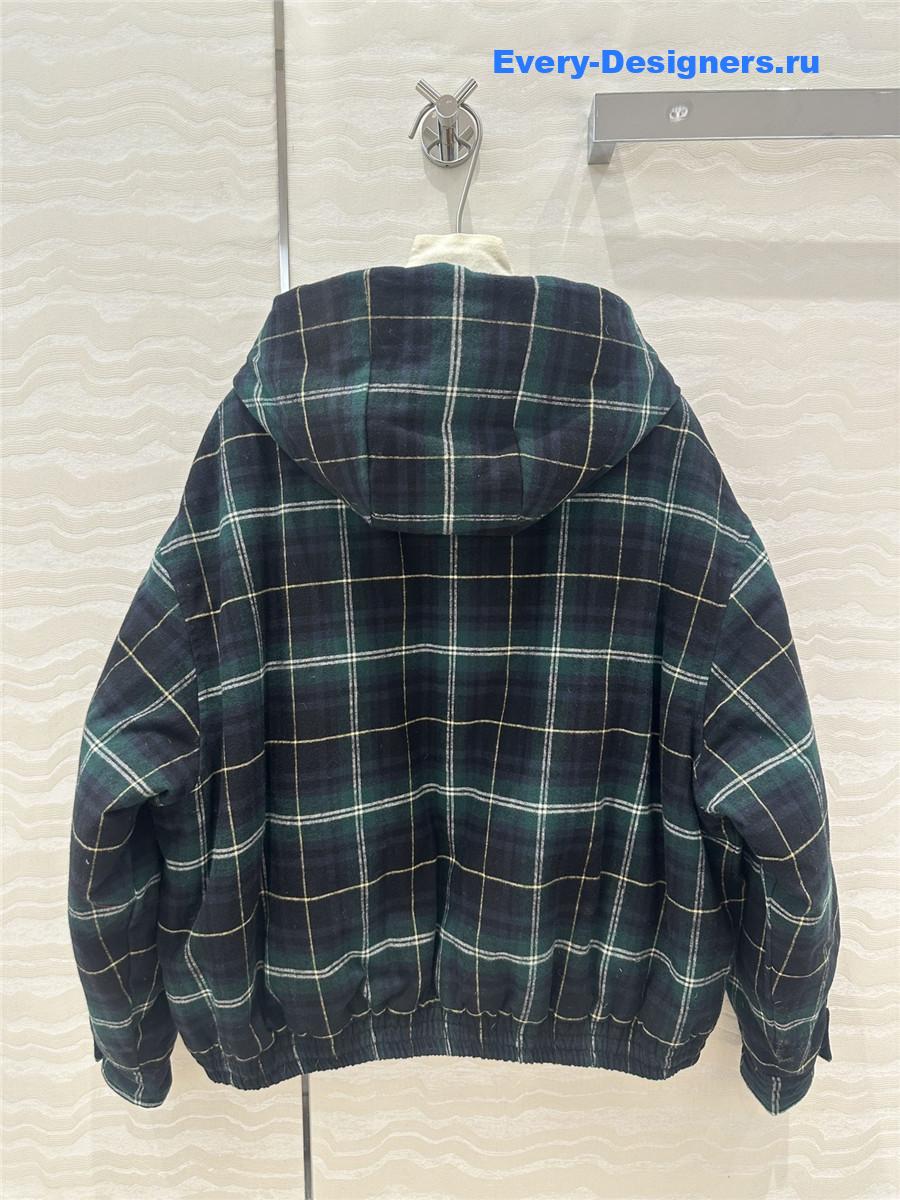 M1um1u check puffer jacket