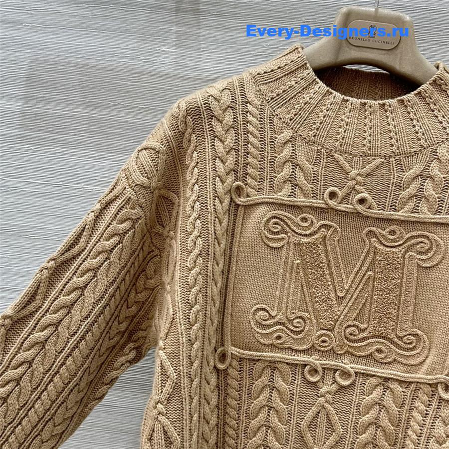 Vanitoo Brown Cable Cashmere Sweater