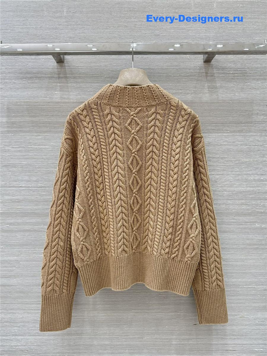 Vanitoo Brown Cable Cashmere Sweater