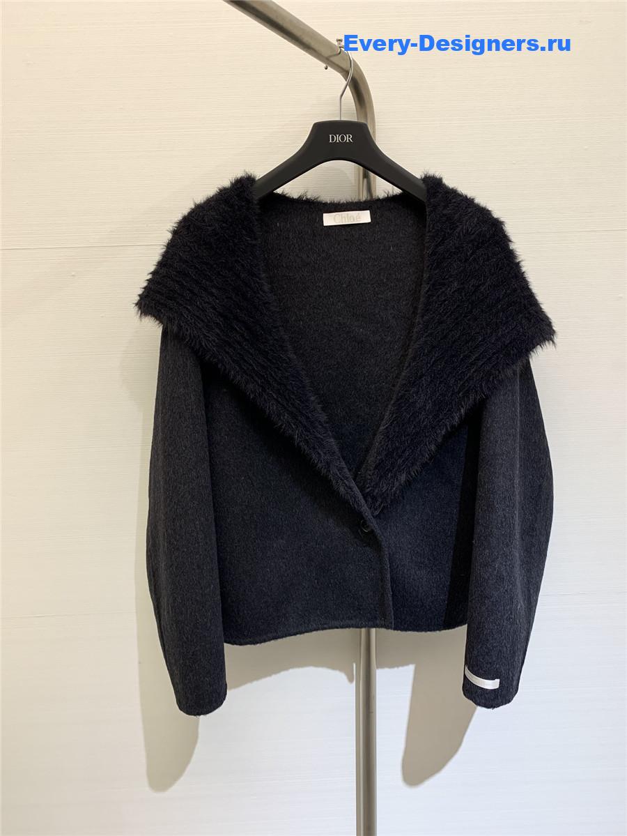 Chloé Navy collar wool coat