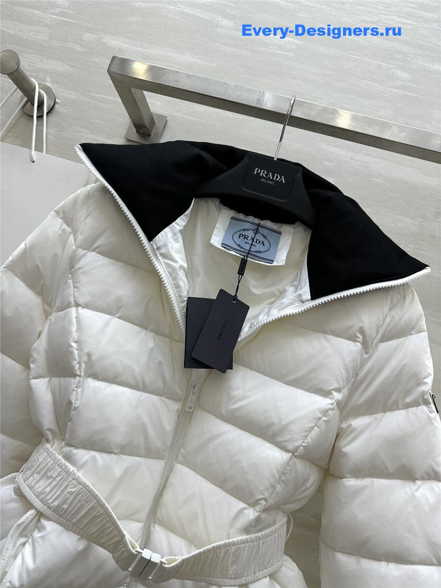 Pra*a waist lapel down jacket