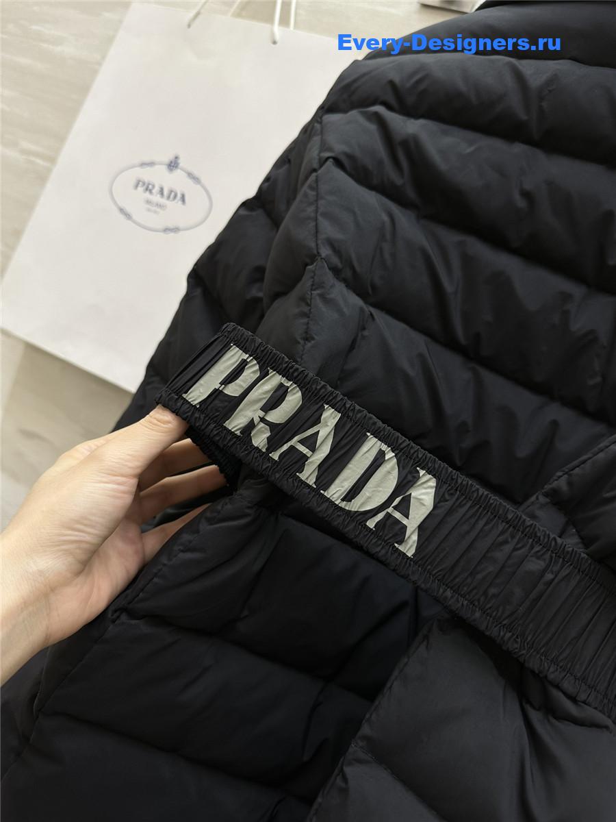 Pra*a waist lapel down jacket