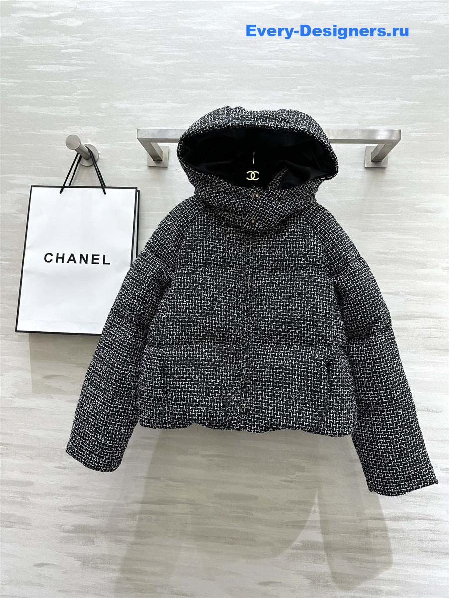 Ch**el snowflake woven down jacket