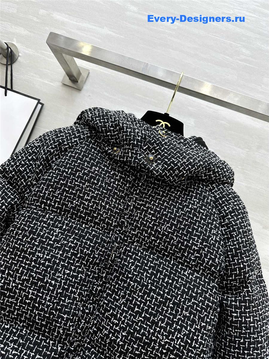 Ch**el snowflake woven down jacket