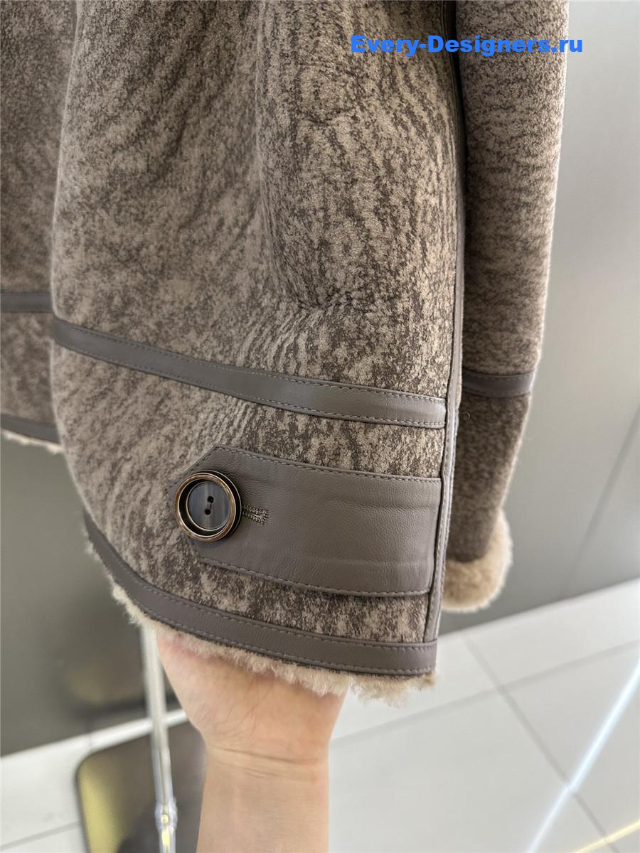Acne studios leather and shearling coat