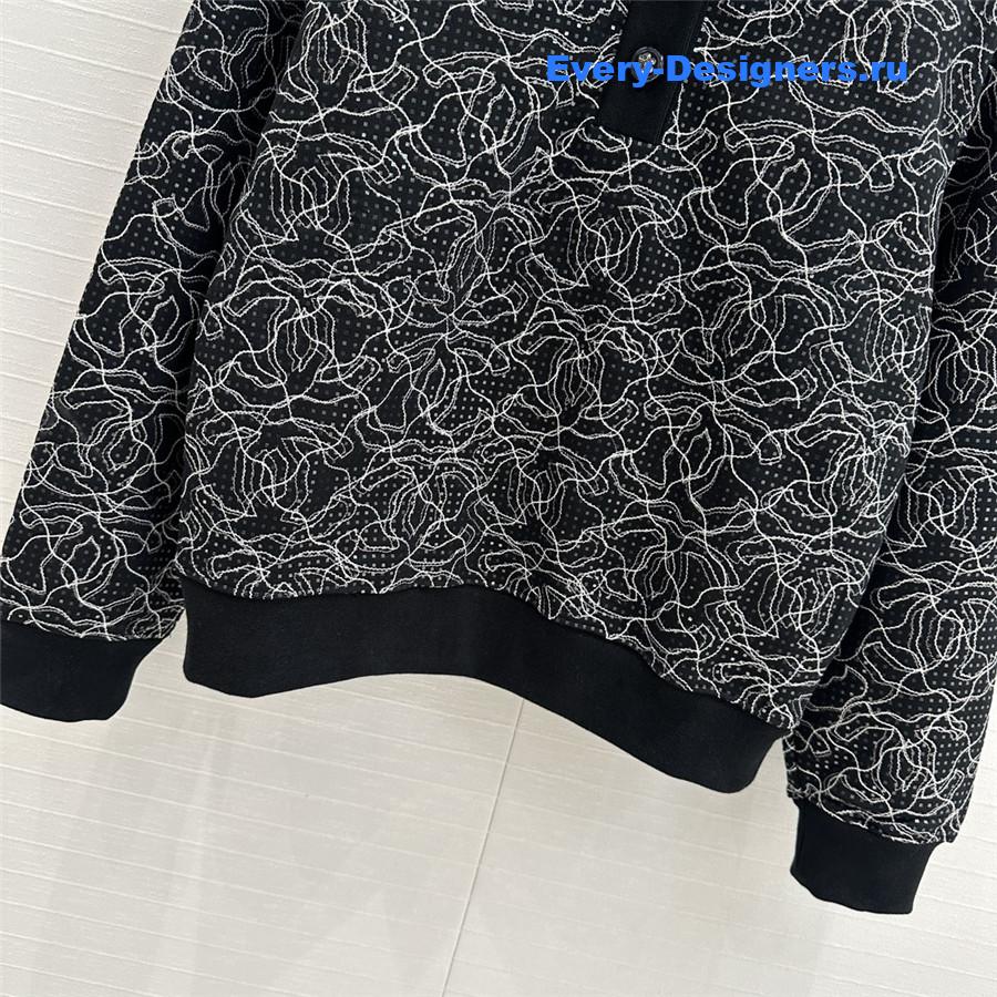 Ch**el polo glittered cotton sweatshirt