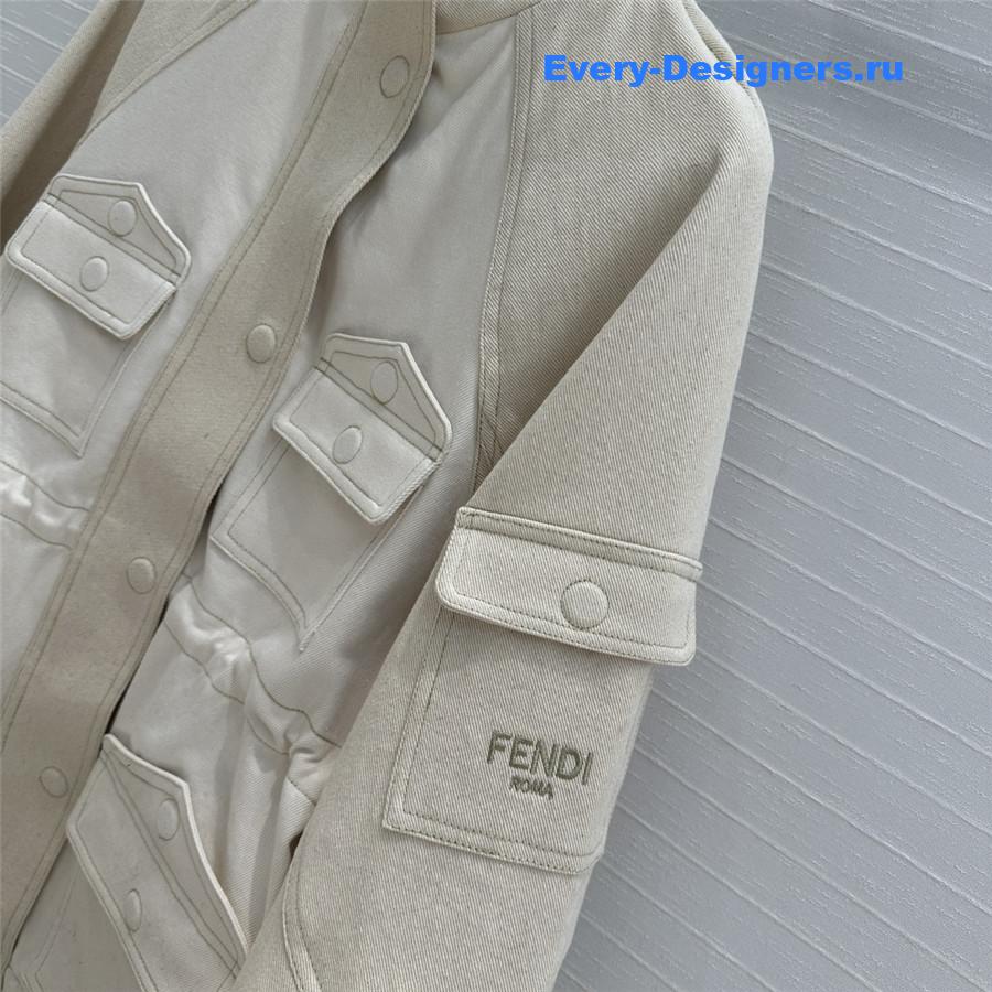 F**di cotton denim parka