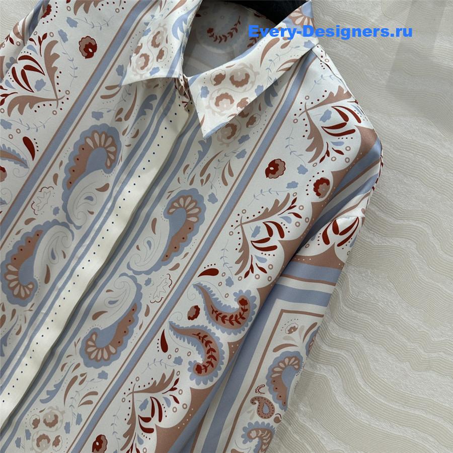 H**me5 scarf print silk shirt