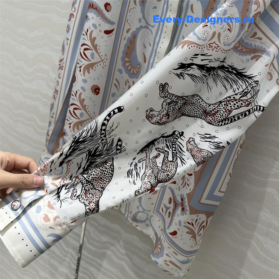 H**me5 scarf print silk shirt