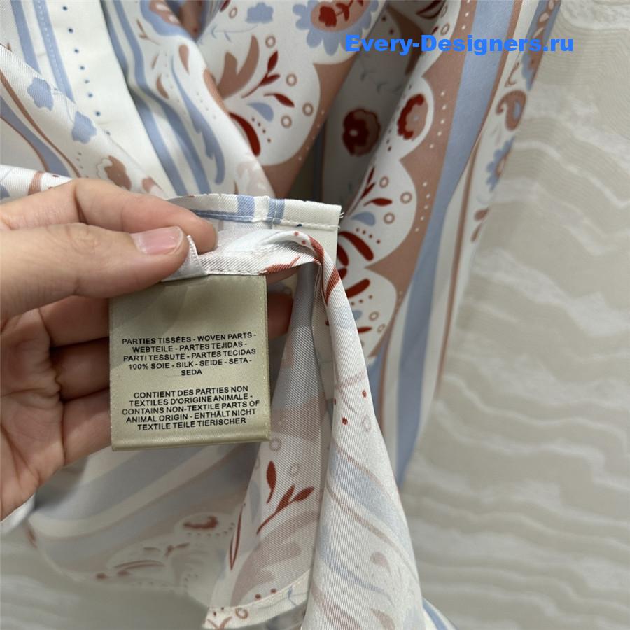 H**me5 scarf print silk shirt