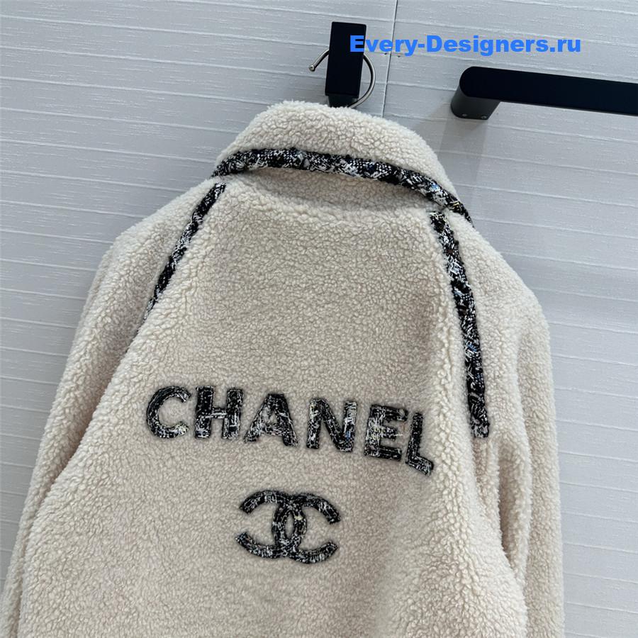 Ch**el grain fleece lapel jacket