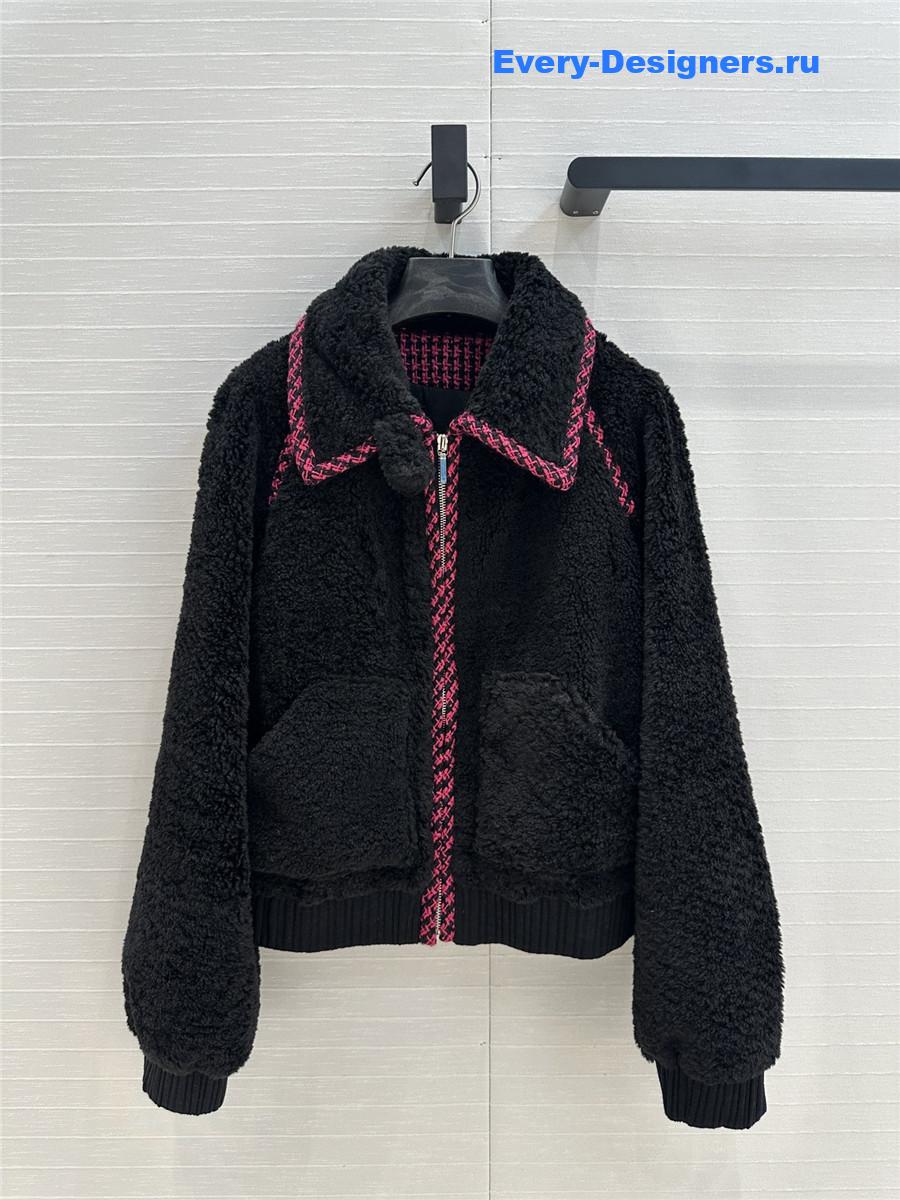 Ch**el grain fleece lapel jacket