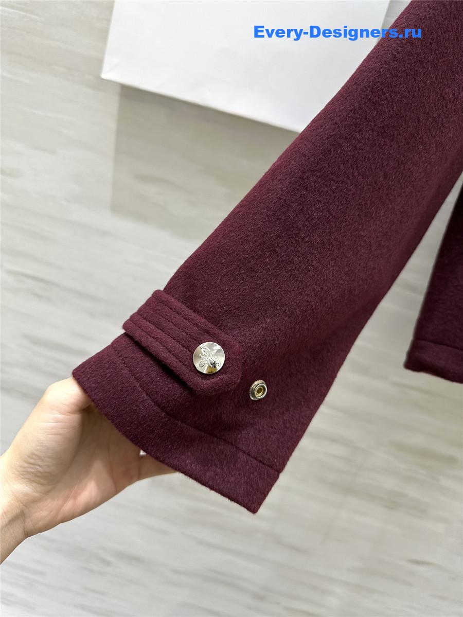 Pra*a short stand collar wool coat