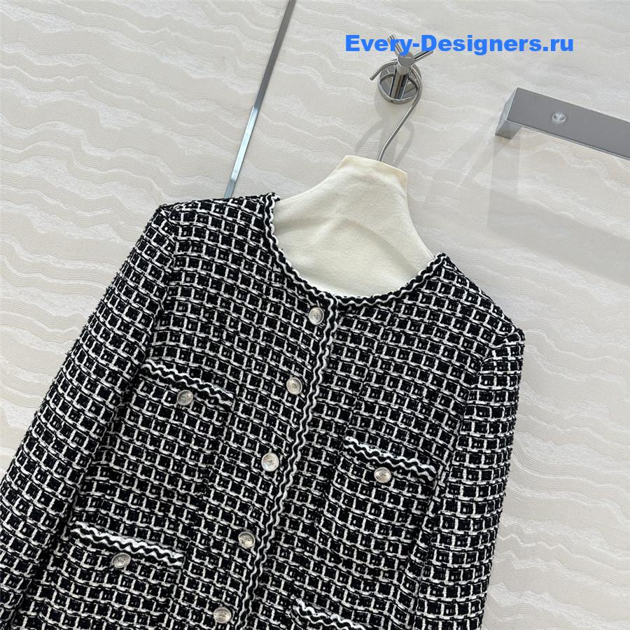 Ch**el check soft tweed jacket