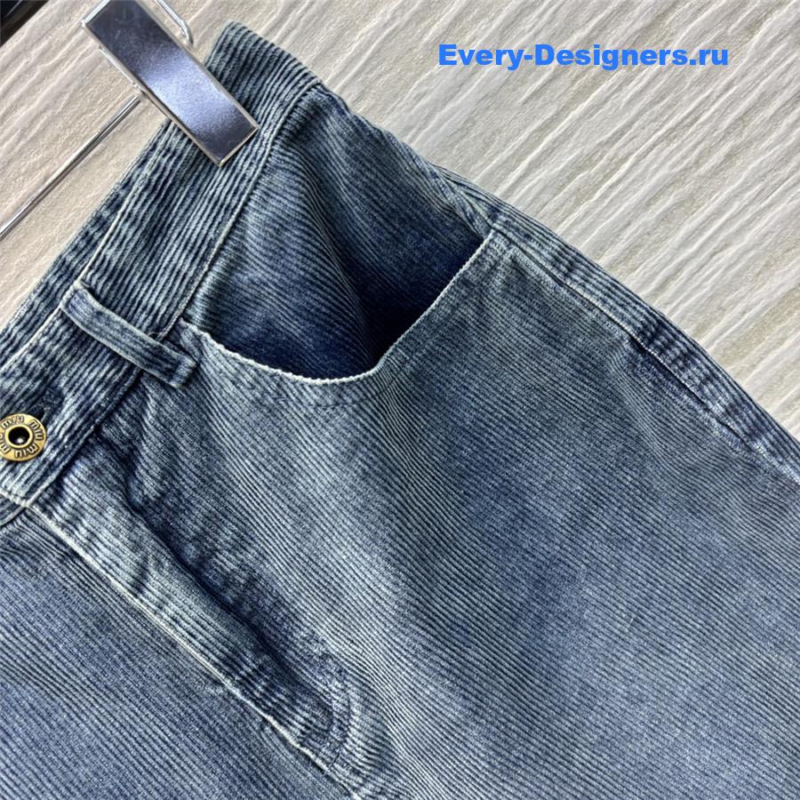 M1um1u corduroy denim trousers