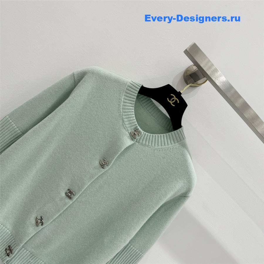 Ch**el vintage cashmere cardigan mint green