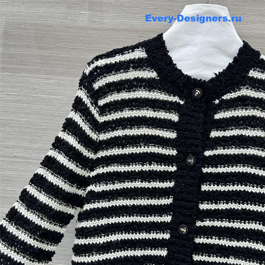 D10r marinière blended cardigan in black