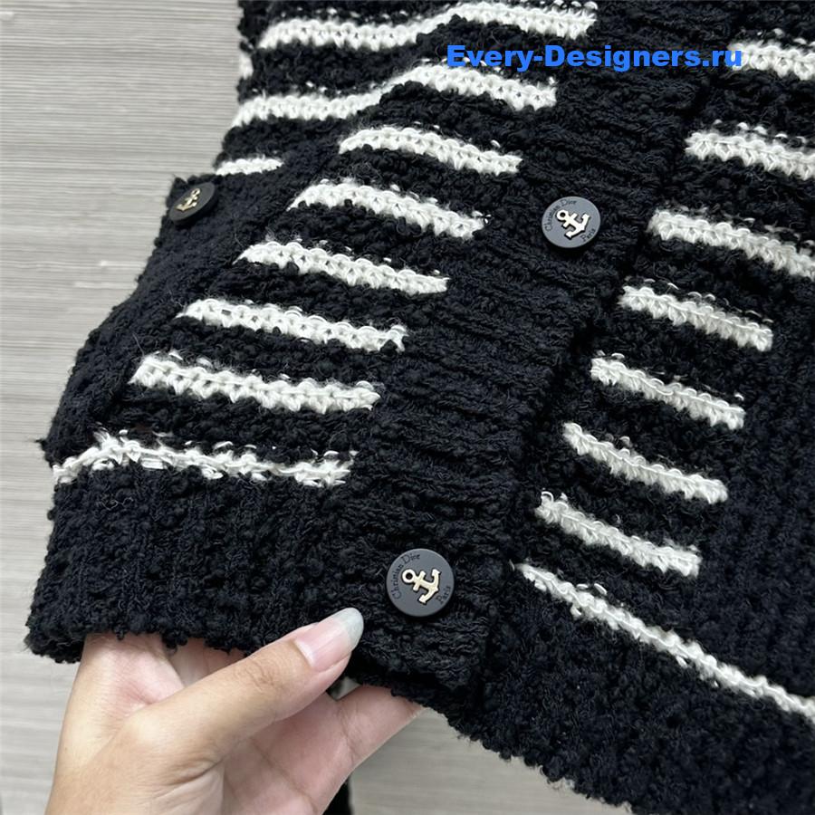 D10r marinière blended cardigan in black