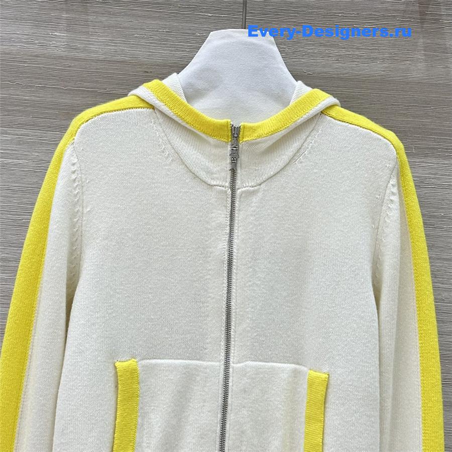 Ch**el hooded zip-up cardigan