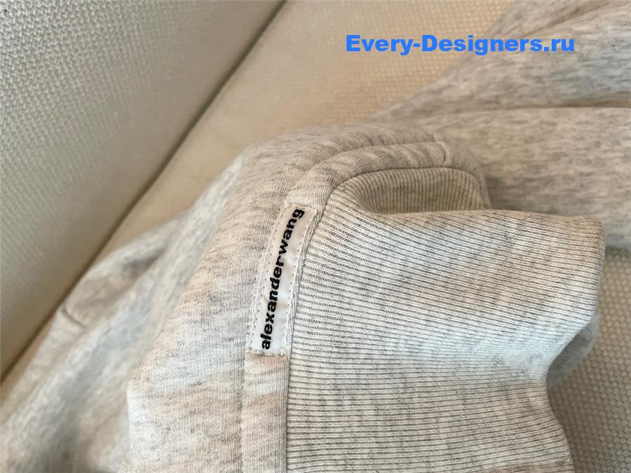 A1exa*der wang cropped zip-up hoodie grey