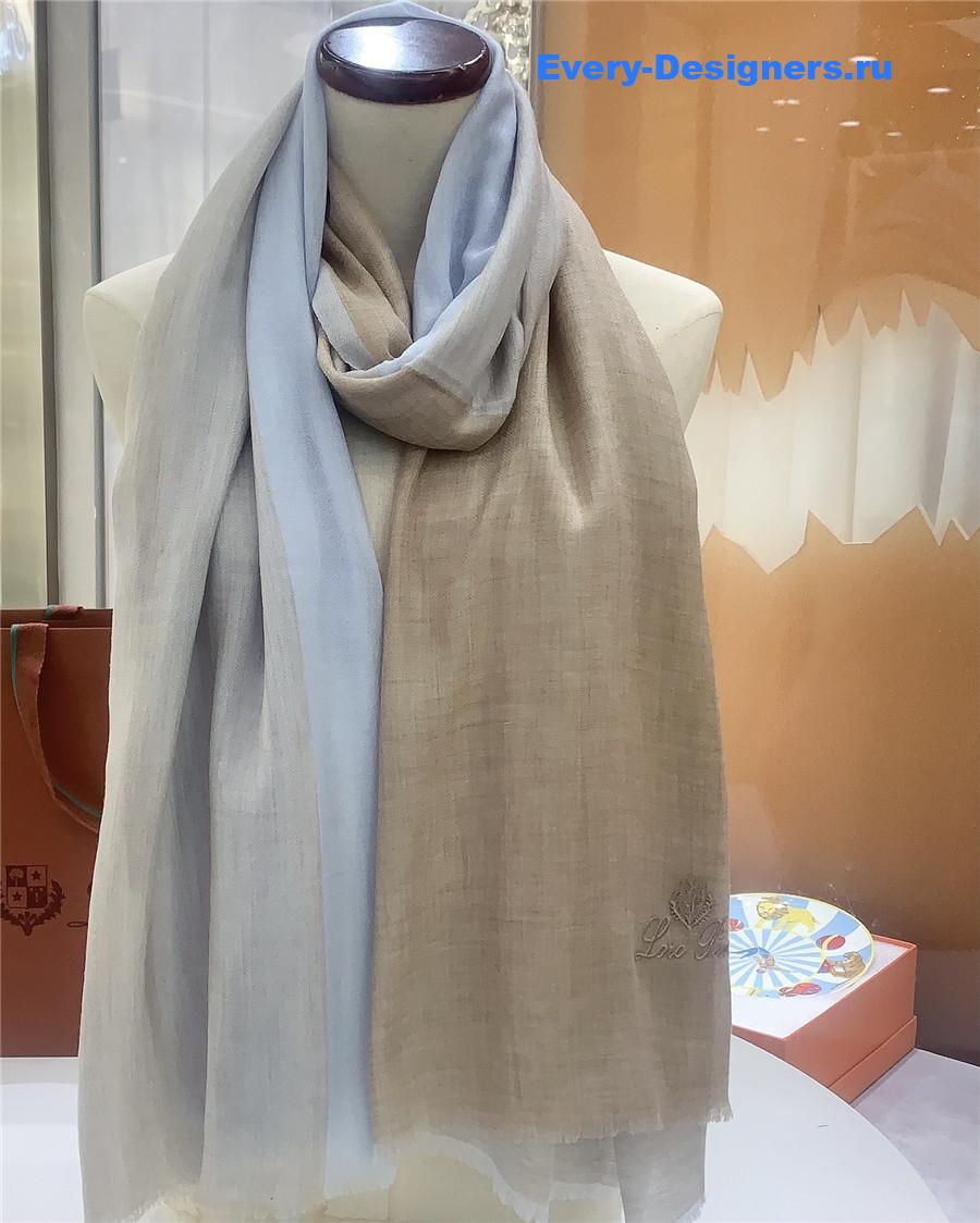 L0r0 P1ana ring velvet colorblock long scarf