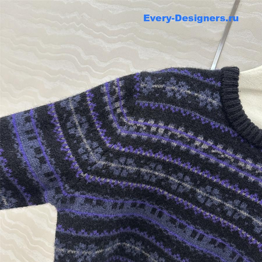 D10r cropped wool sweater blue/purple