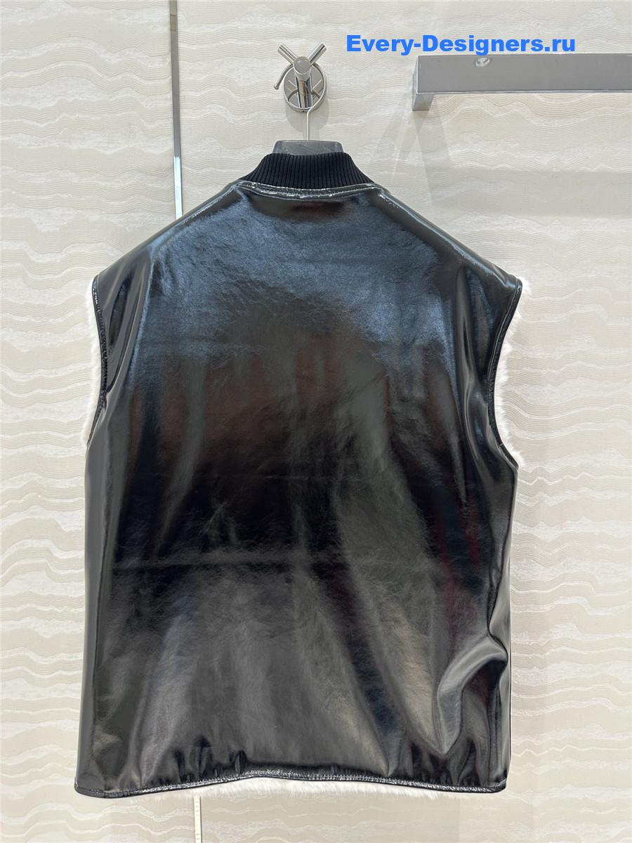 Ch**el fur patchwork protein leather vest