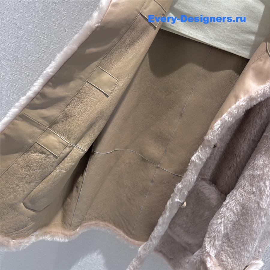 Vanitoo mid-length leather and shearling