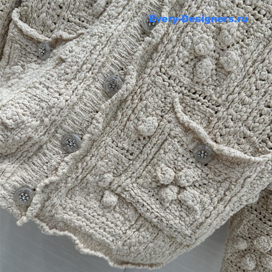 Ch**el crochet embossed cardigan