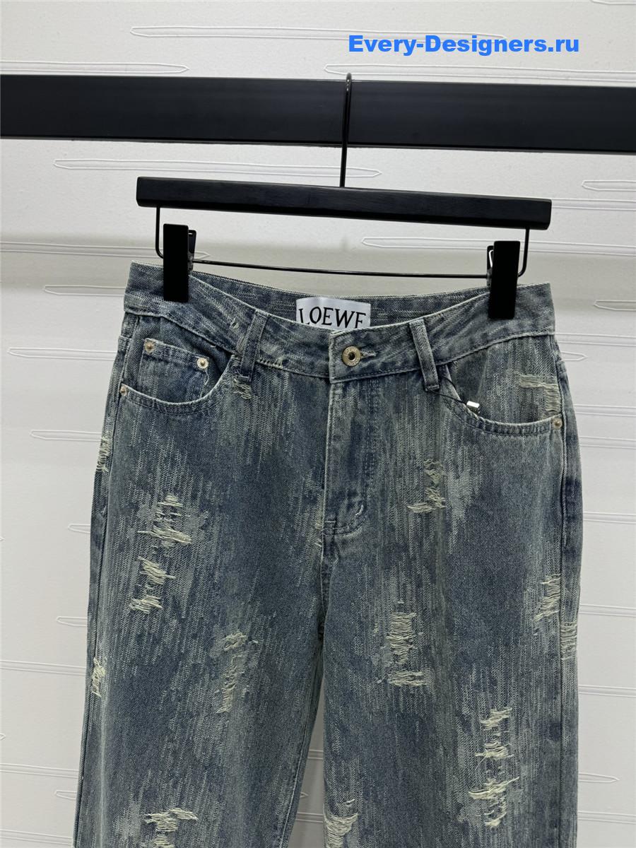 L0ew* ripped straight jeans