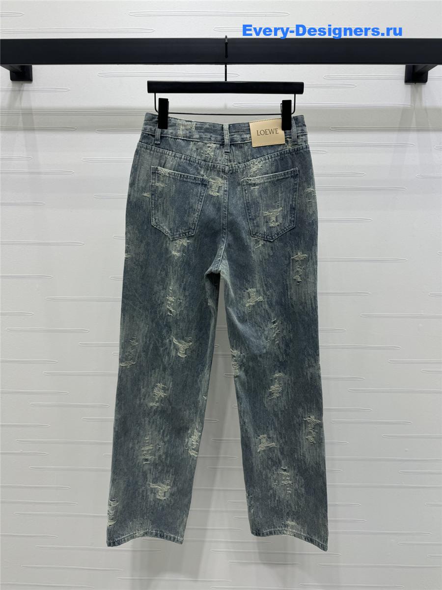 L0ew* ripped straight jeans
