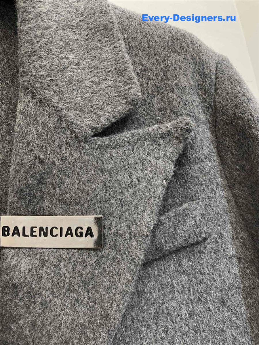 Ba1en*iaga loose wool cropped coat