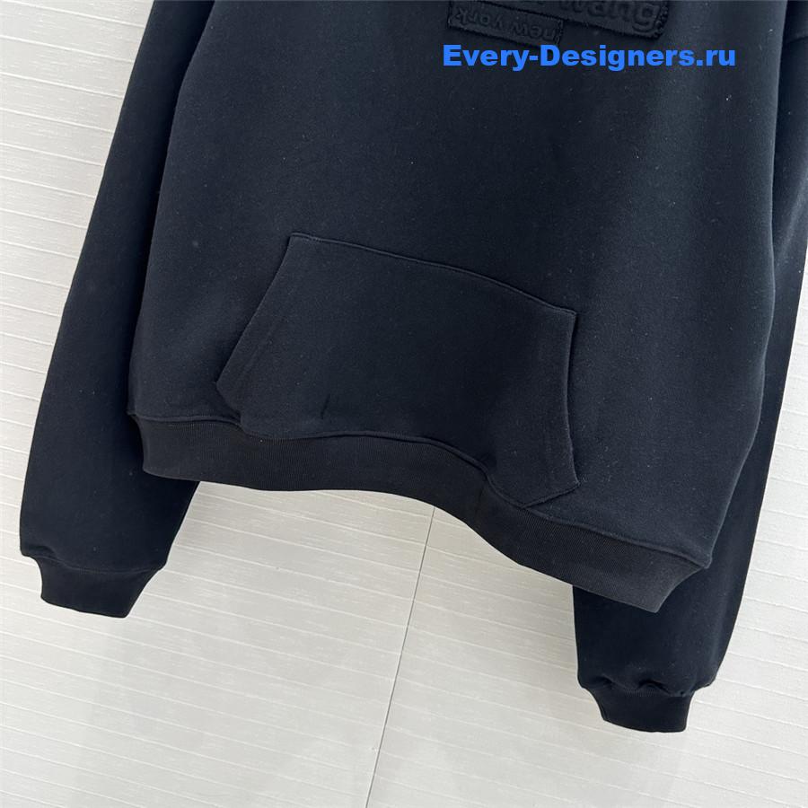 A1exa*der wang oversize logo hoodie black