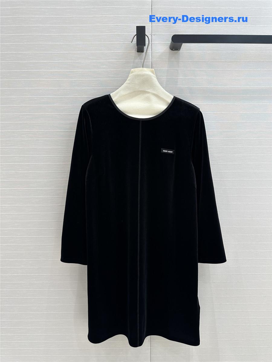 M1um1u velvet label embroidered dress