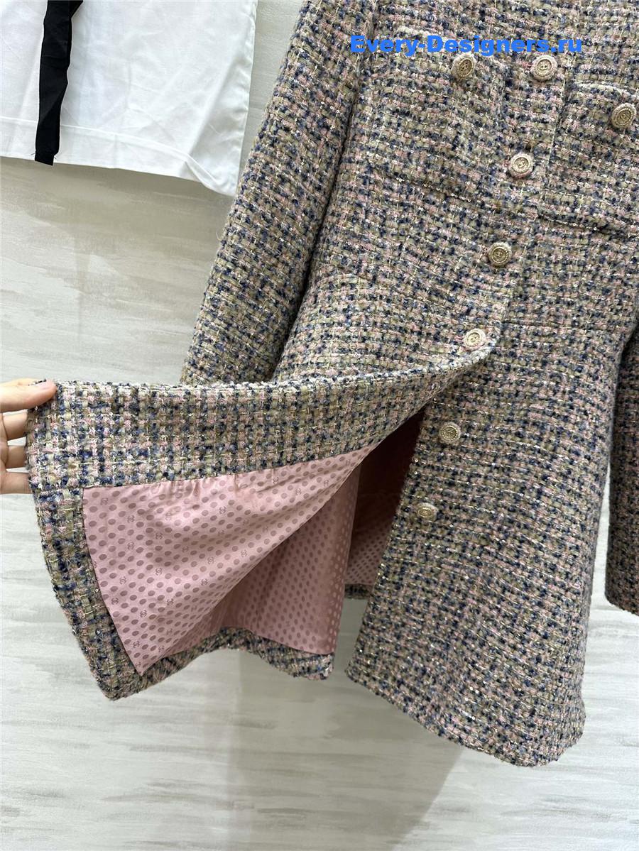 Ch**el soft tweed long sleeve dress