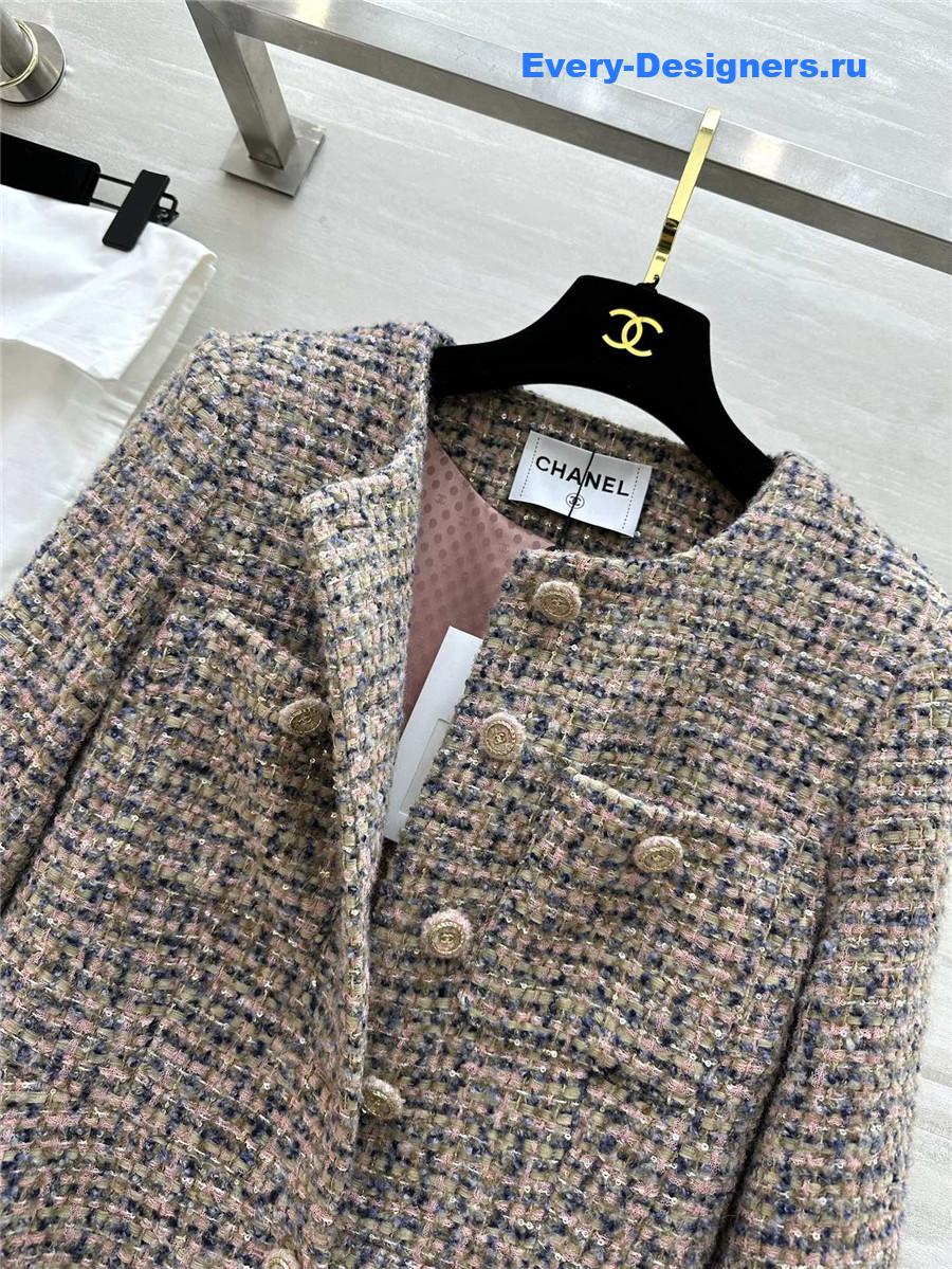 Ch**el soft tweed long sleeve dress