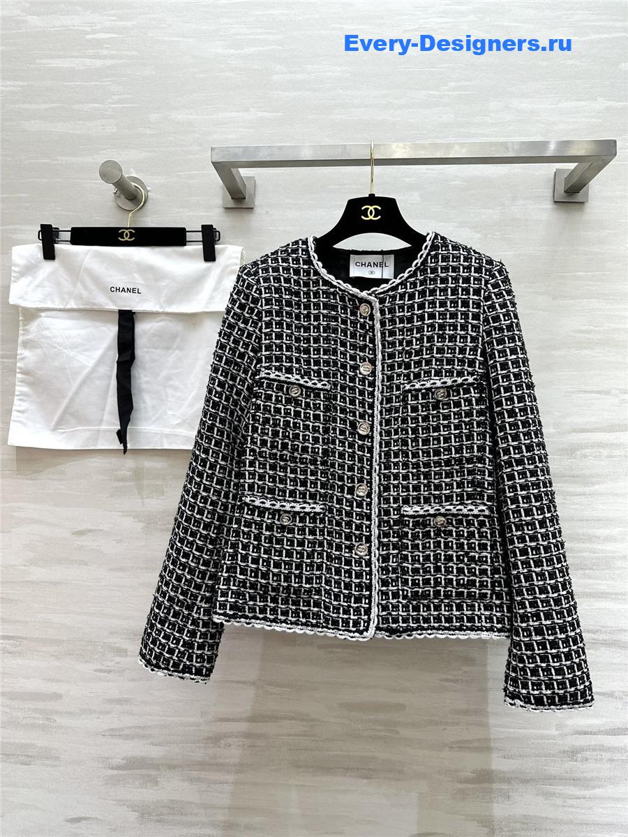 Ch**el check soft tweed jacket