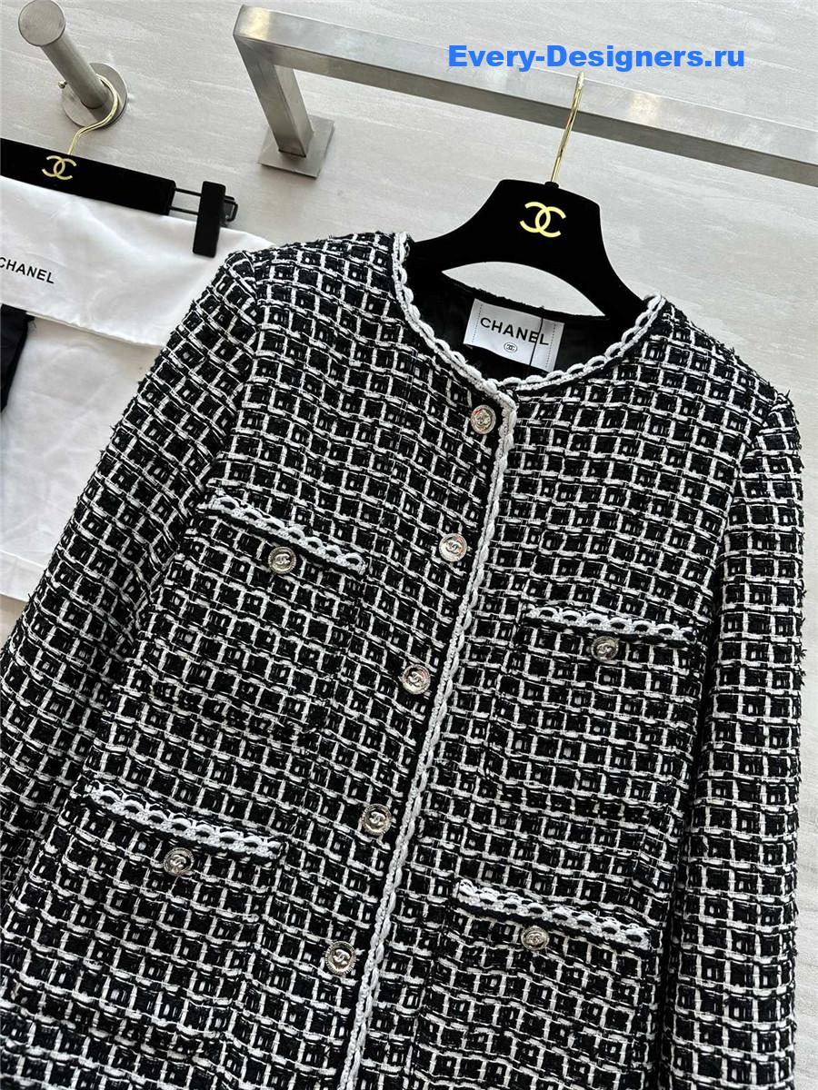 Ch**el check soft tweed jacket