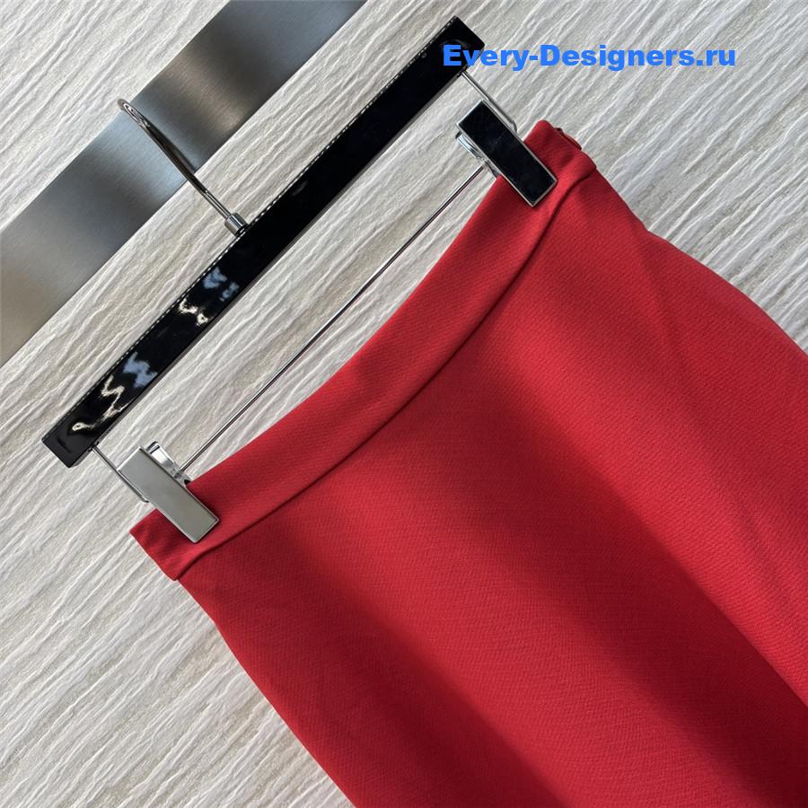 D10r red a-line maxi skirt