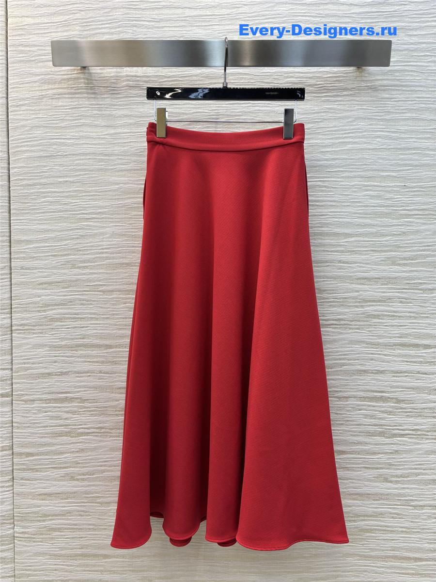 D10r red a-line maxi skirt
