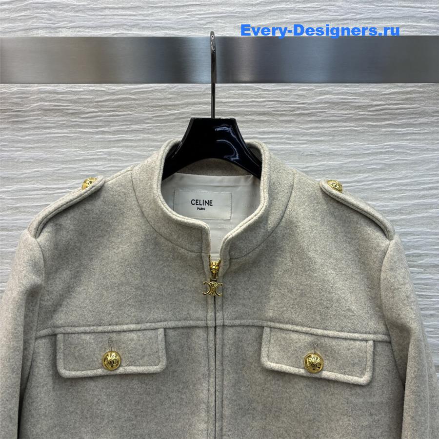 Ce1i*e stand collar woolen jacket